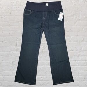 Oh Mamma Maternity Boot Cut Jeans Size L Stretch Flap Pockets Y2K 36x31 NWT